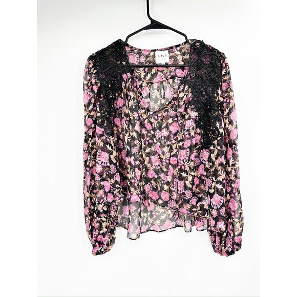 MISA Rosie Top in Rosetta Fleur Floral Chiffon Lace Size Small - Picture 2 of 6